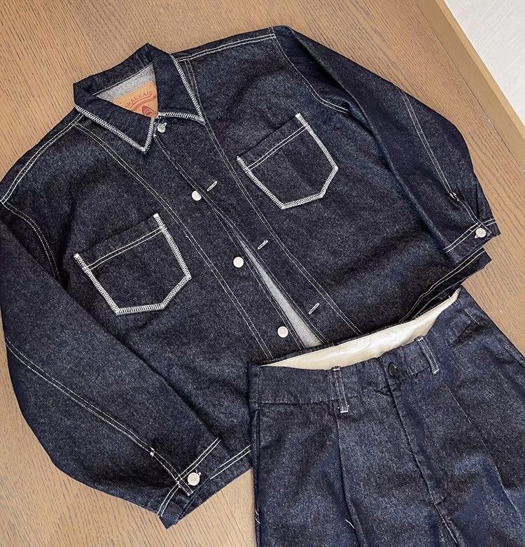 Japanese Brand × Vintage Outdoor retro fashion y2k contrast thread denim jacket Size US M / EU 48-50 / 2 - 7 Thumbnail