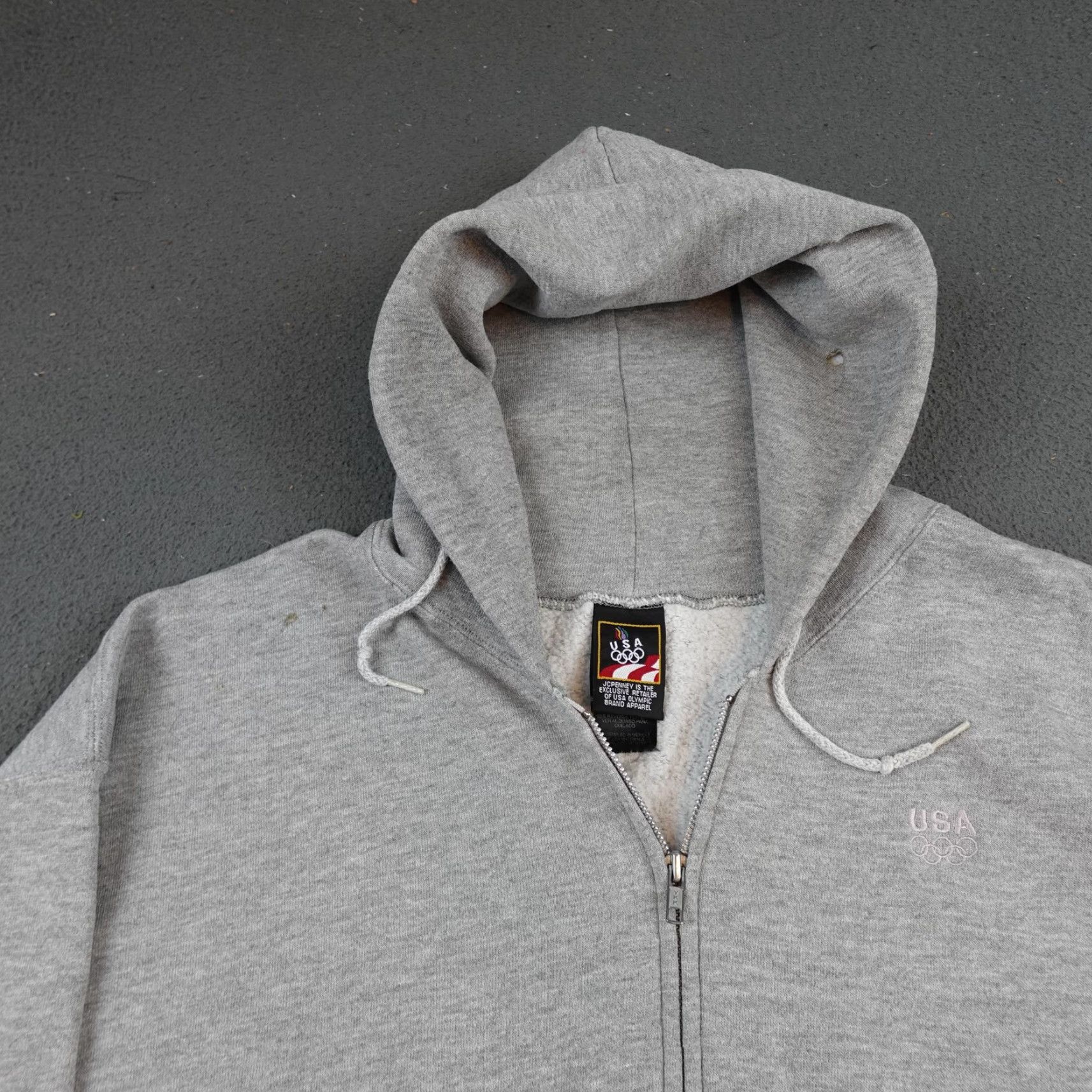 Vintage VINTAGE USA Olympic Hoodie Mens XL Gray Full Zip Fleece Sweatshirt USA Size US XL / EU 56 / 4 - 5 Thumbnail