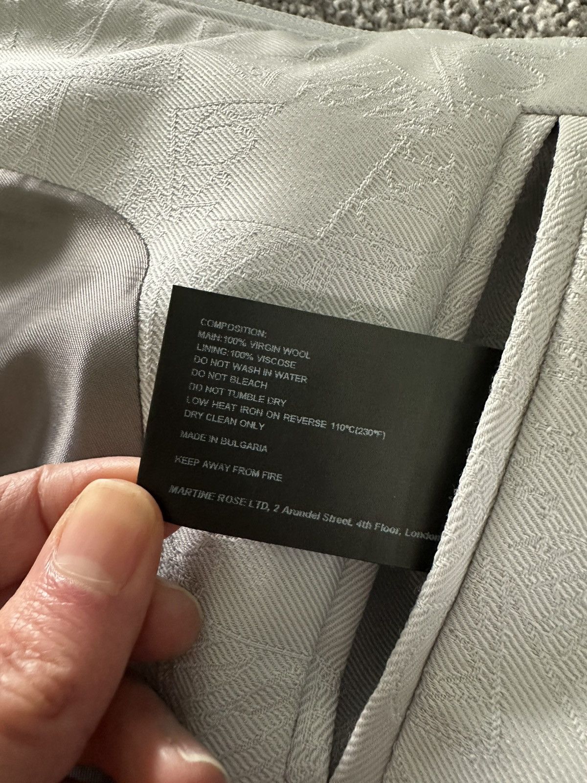 Martine Rose [NEW] $1190 SS22 Tailored Track Jacket Wool Jacquard Grey Size US M / EU 48-50 / 2 - 12 Thumbnail