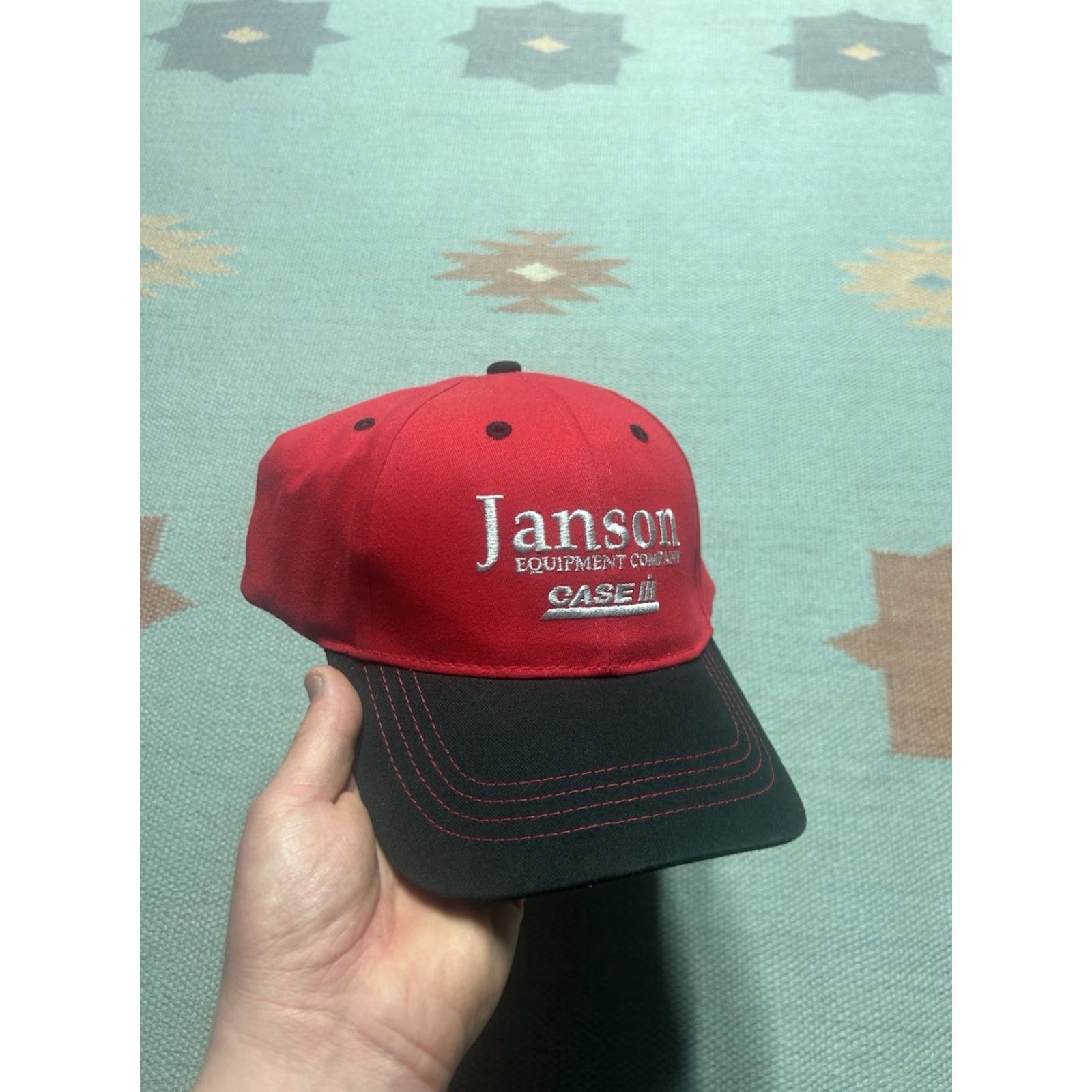 Equipment VINTAGE Case Janson Equipment strapback hat cap IH tractor farm NOS Baseball Cap Men Adjustable Red Size ONE SIZE - 2 Thumbnail