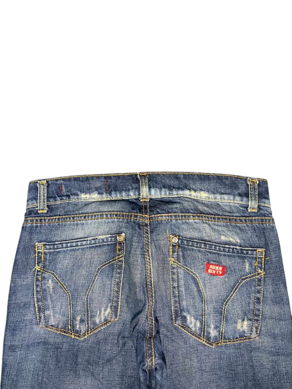 Miss Sixty Vintage Miss Sixty Faded Wash Distress Flare Jeans Size 29" - 4 Thumbnail