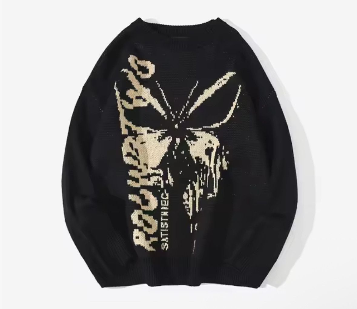 Japanese Brand Gothic Y2K Anime Butterfly Jacquard Pullover Knit Sweater Size US M / EU 48-50 / 2 - 1 Thumbnail