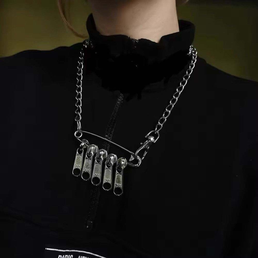 Jewelry Punk Pin Zipper Pendant Necklace Size ONE SIZE - 1 Thumbnail