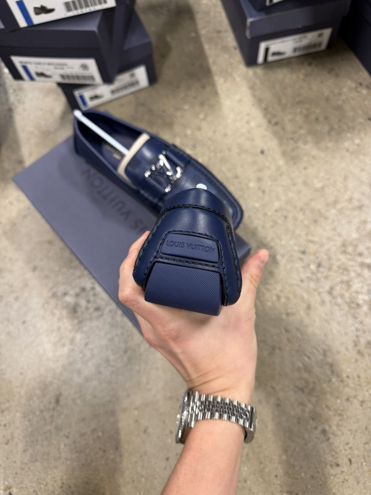 Louis Vuitton Louis Vuitton Driving Damier Leather Loafers NEW Size US 8.5 / EU 41-42 - 5 Thumbnail