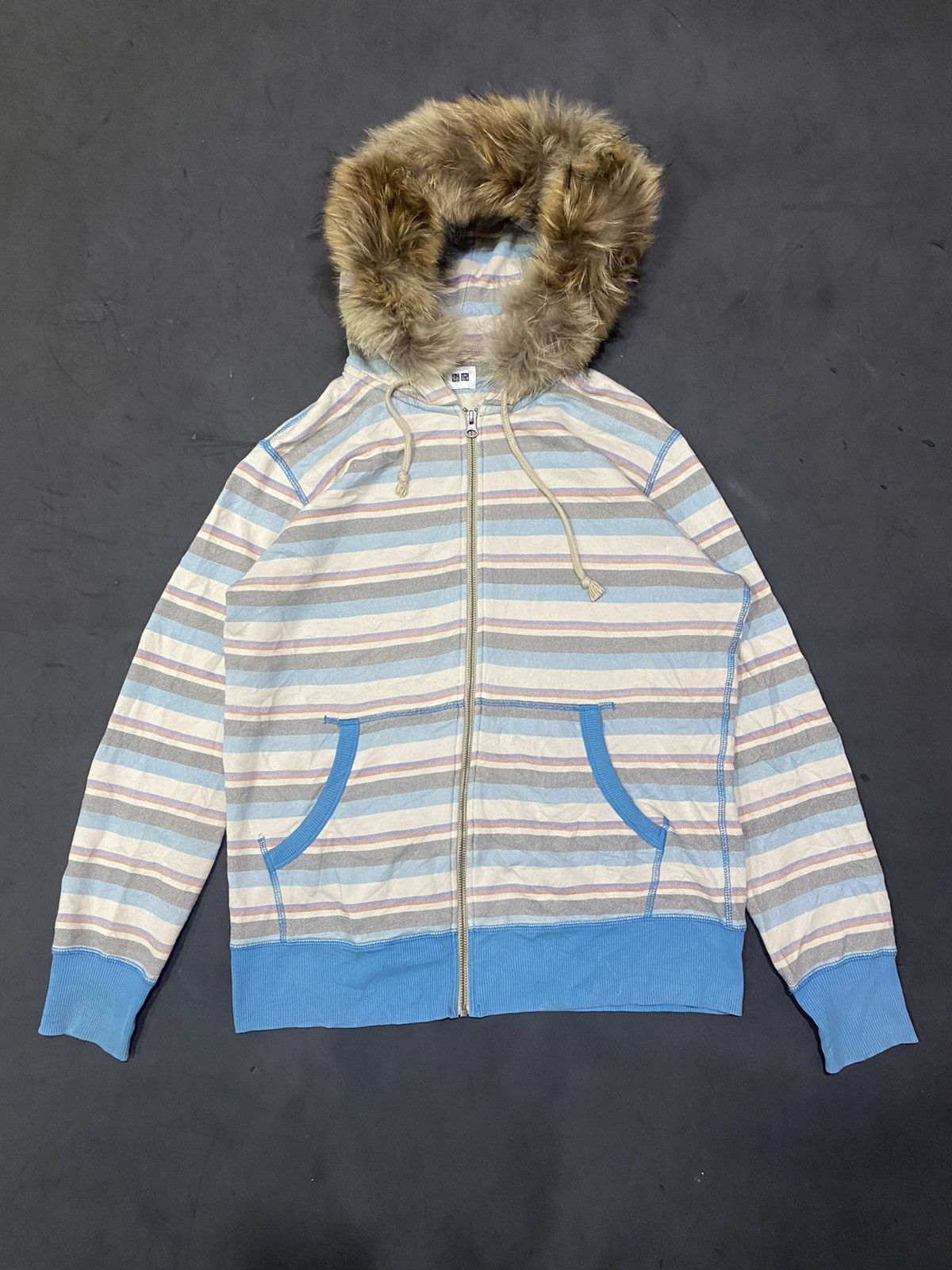 If Six Was Nine 💸BINDINGOFFER💸Uniqlo Striped Furhoodie Lgb Ifsixwasnine Size US L / EU 52-54 / 3 - 1 Thumbnail