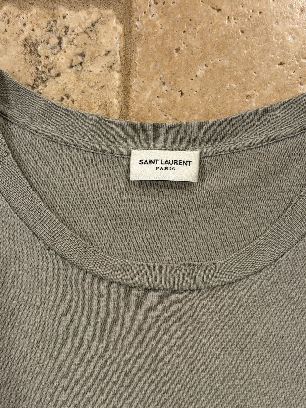 Saint Laurent Paris Saint Laurent Paris Rive Gauche Box Logo 2018 Grey T-Shirt Size US XS / EU 42 / 0 - 11 Thumbnail
