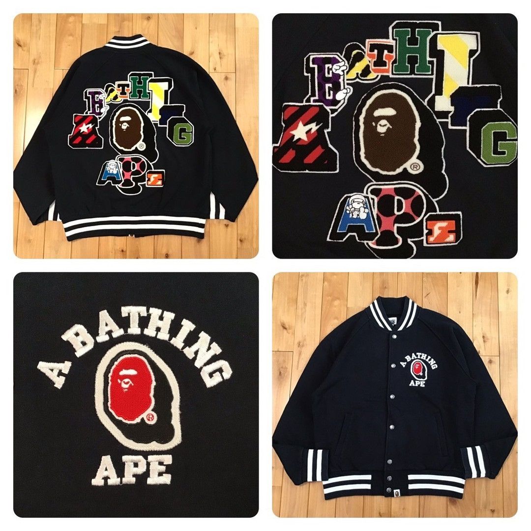 Bape BAPE LOGO Sweat varsity jacket a bathing ape NIGO Size US M / EU 48-50 / 2 - 1 Thumbnail
