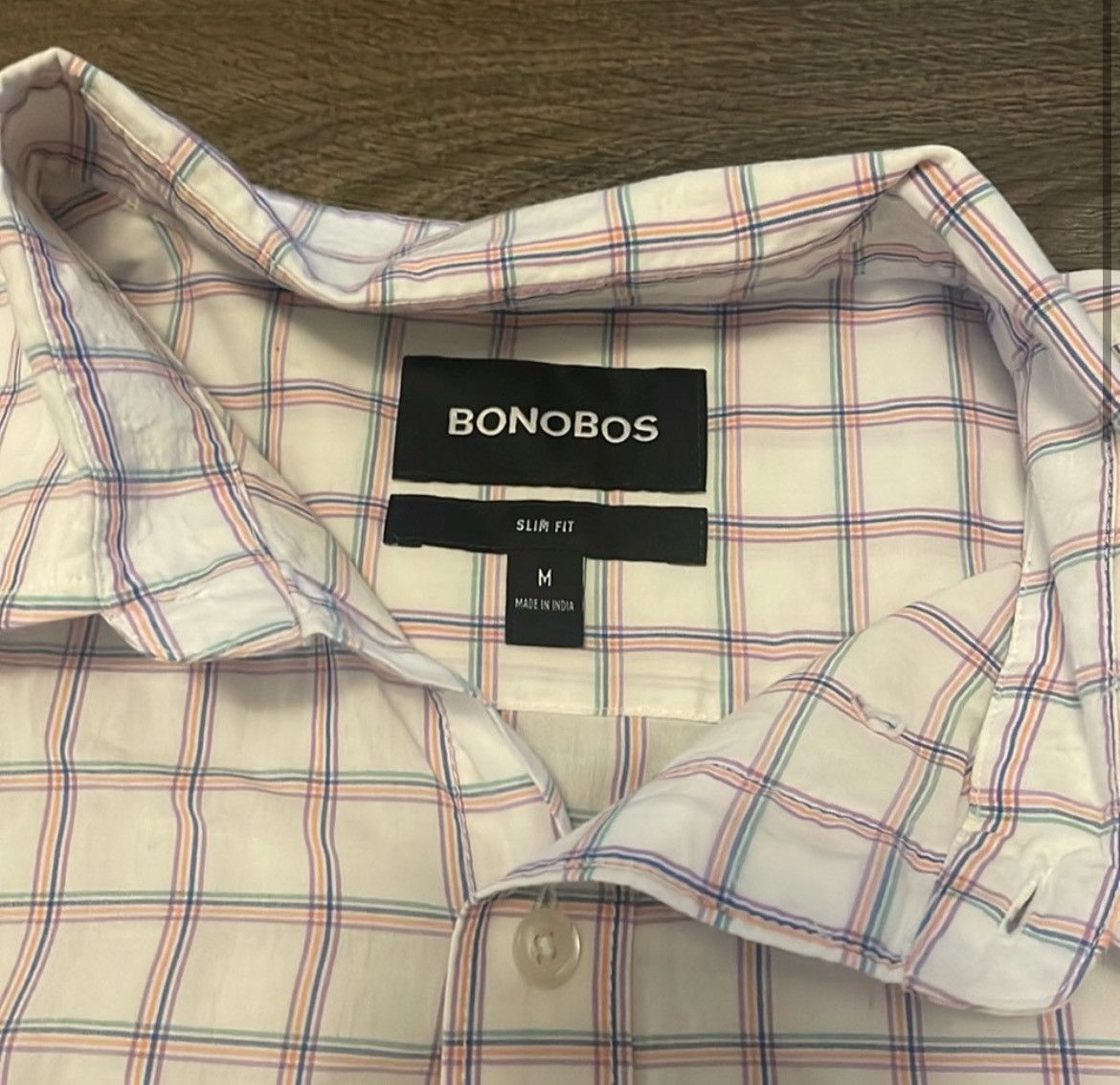 Bonobos Bonobos Slim Fit White Pastel Button Down Shirt, Size Medium Size US M / EU 48-50 / 2 - 2 Thumbnail