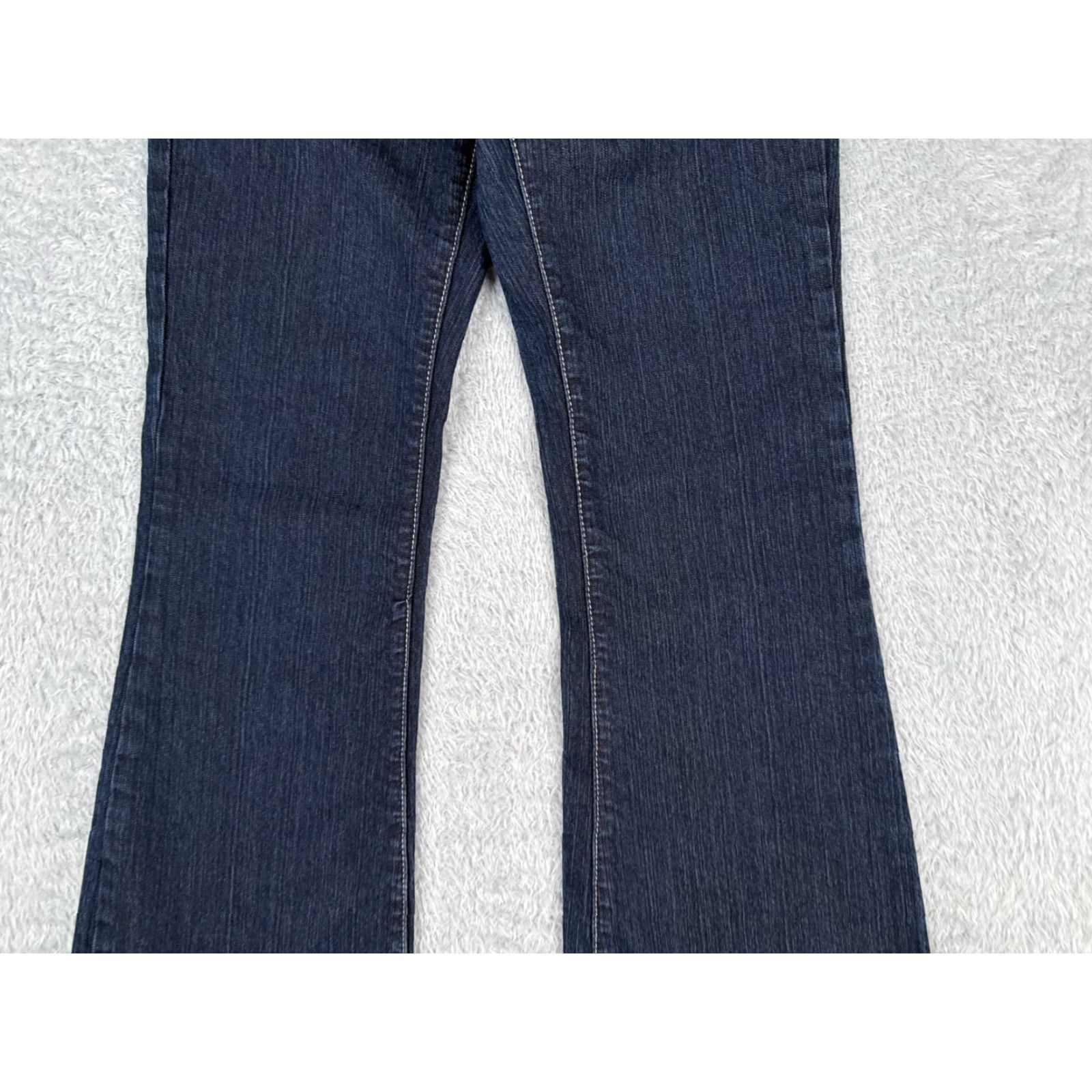 Calvin Klein VINTAGE Calvin Klein Jeans Women 28x28 Denim Flared Dark Blue Cotton Low Rise 28 Inseam 5-Pocket Womens Jeans Size 27" / US 4 / IT 40 - 3 Thumbnail
