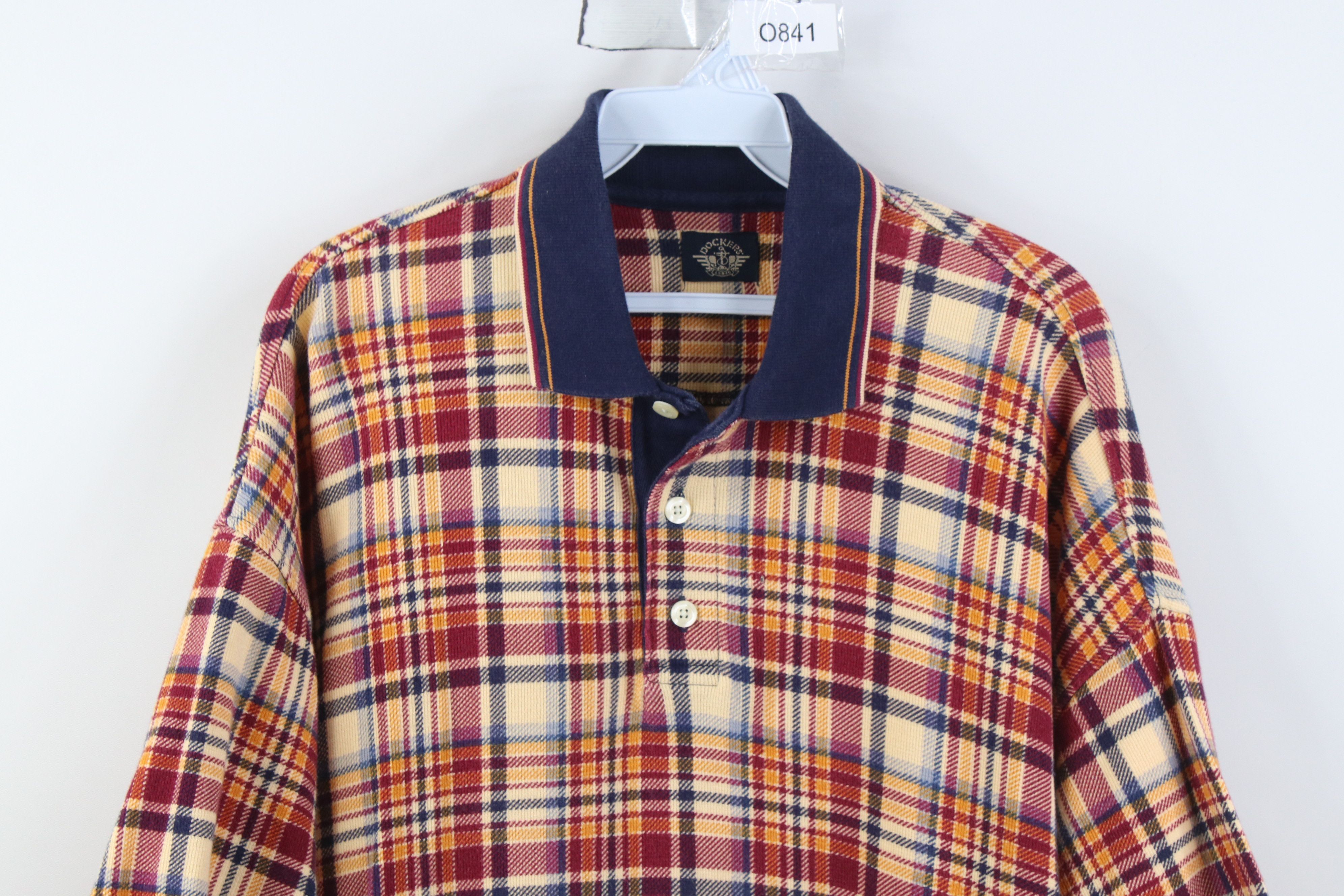 Vintage Vintage 90s Streetwear Fit Knit Golf Polo Shirt Plaid USA Size US L / EU 52-54 / 3 - 2 Thumbnail