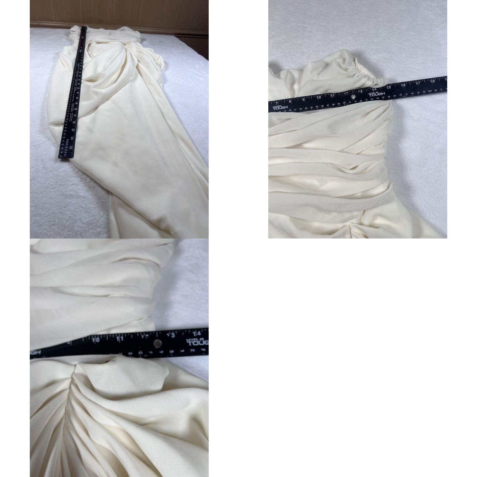 PrettyLittleThing PRETTYLITTLETHING Dress Womens 8 White Chiffon Corset Bandeau Draped Midi Party Dress Size M / US 6-8 / IT 42-44 - 9 Thumbnail