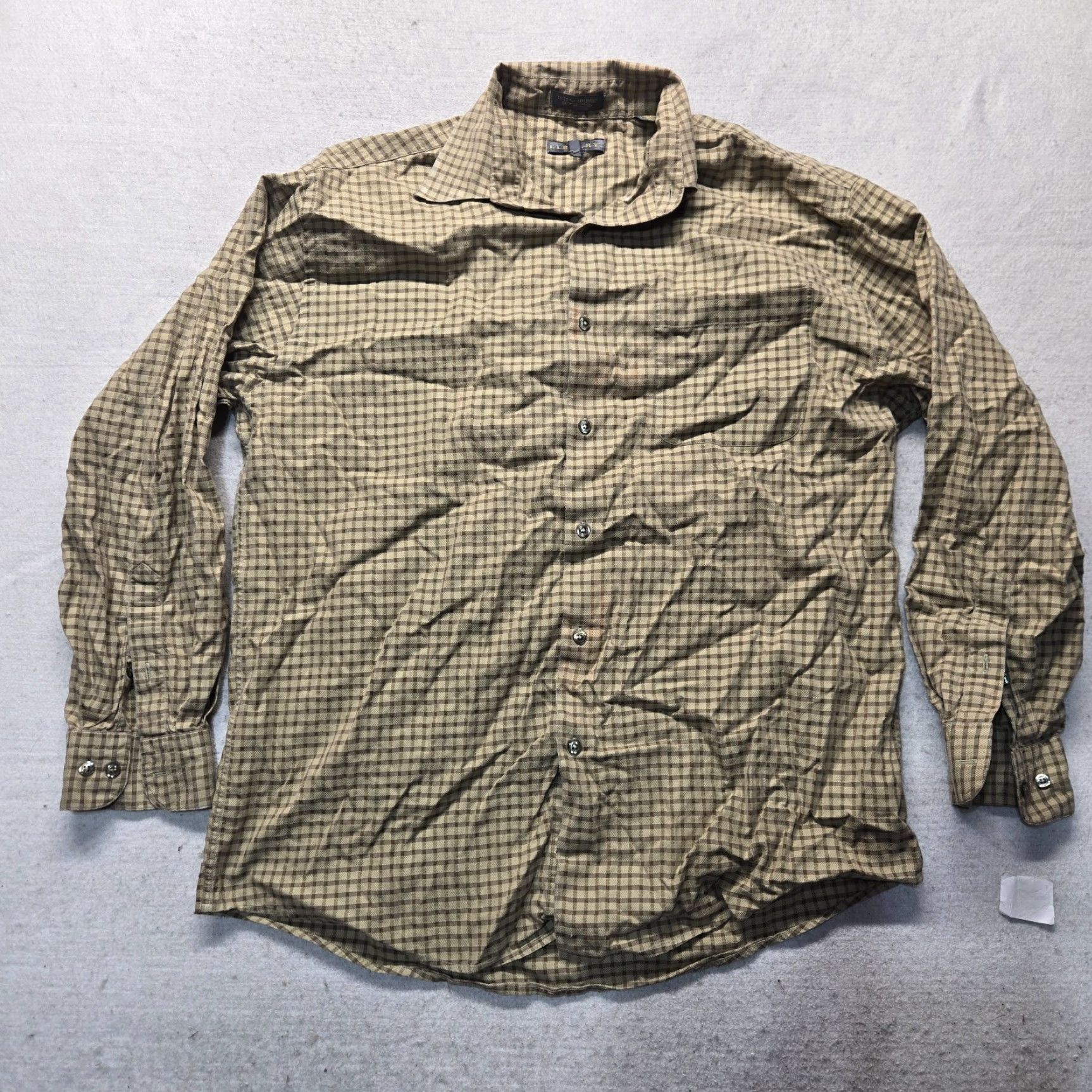 Vintage Library Check Button-Up Shirt Adult L Brown Cotton Long Sleeve Men's Large Size US L / EU 52-54 / 3 - 4 Thumbnail