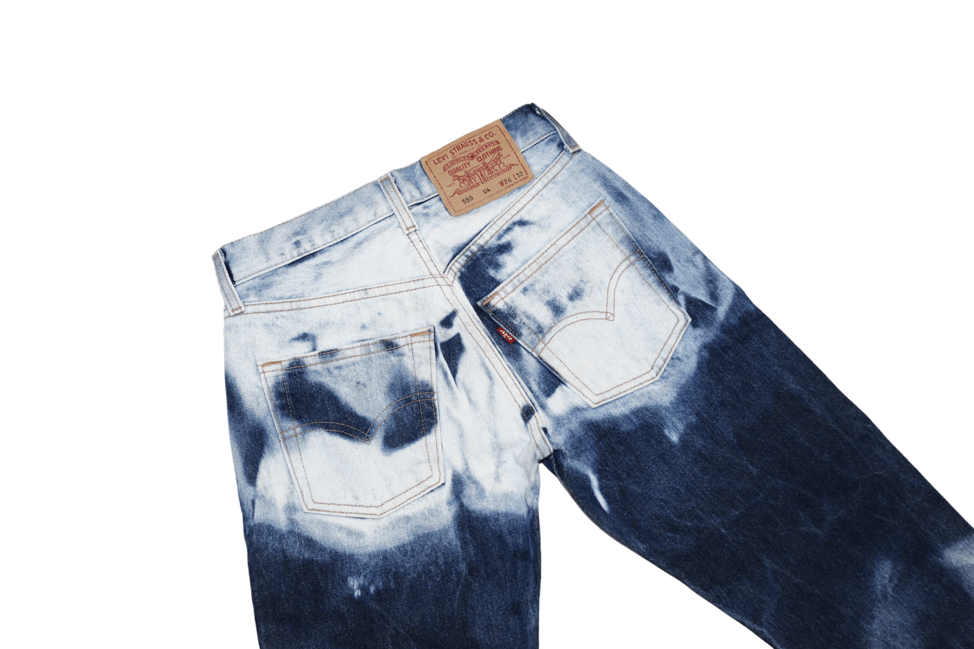 Levi's Levi's 555 04 High Waist Acid Wash Bootcut Jeans Size US 26 / EU 42 - 7 Thumbnail