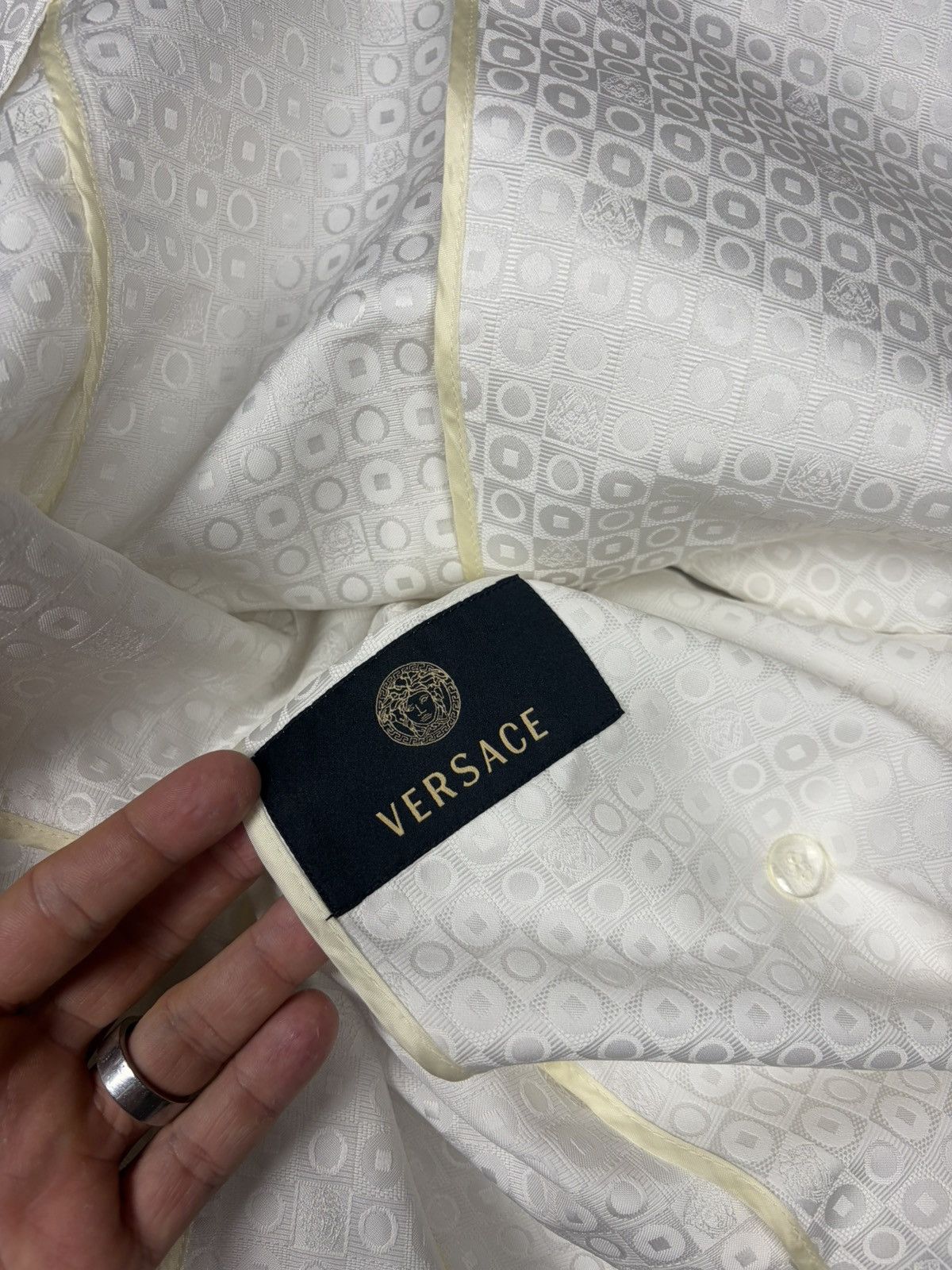 Versace 2000s Gianni Versace Double Breasted Trench Coat Jacquard Size M / US 6-8 / IT 42-44 - 12 Thumbnail