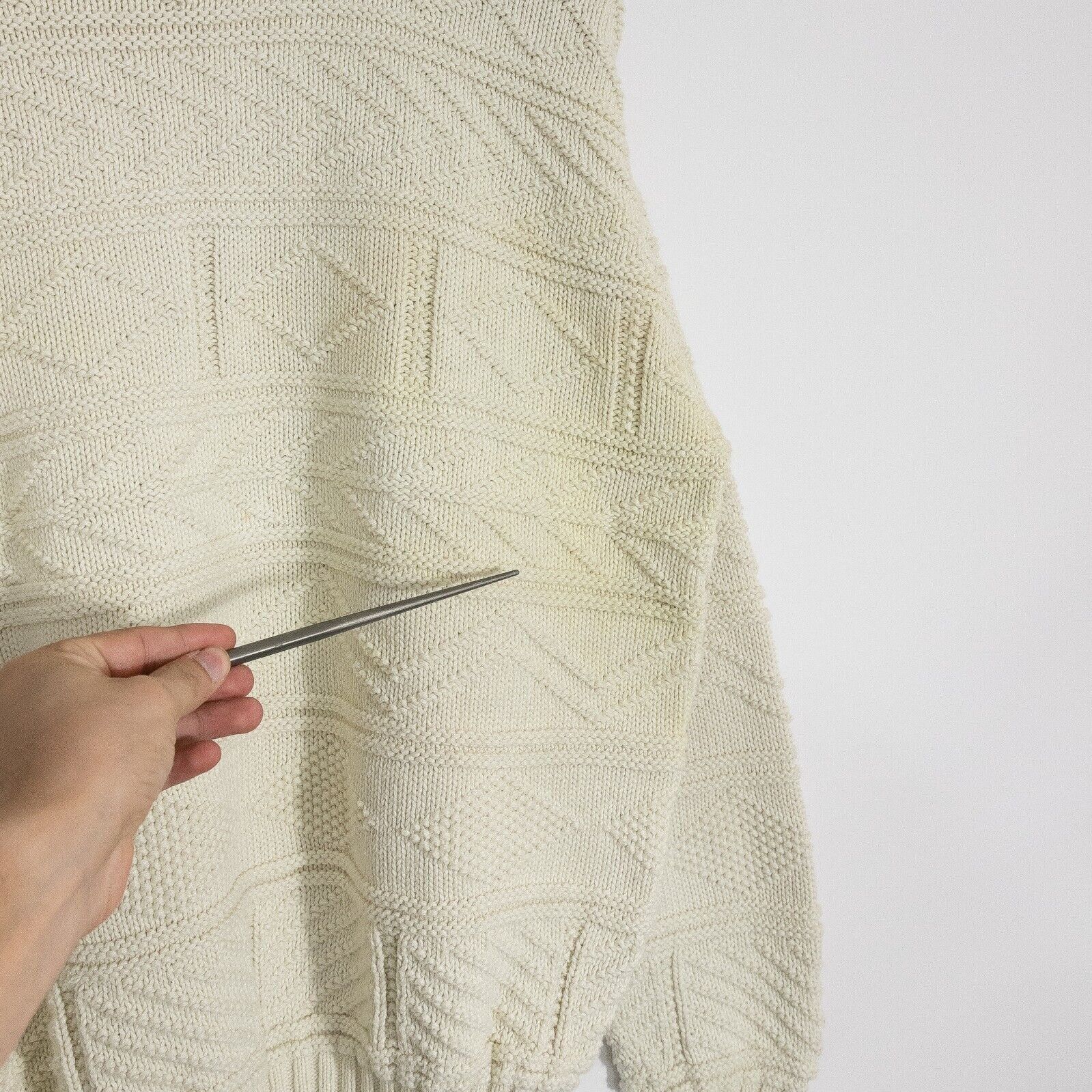 Vintage Vintage Christopher Hayes Textured Sweater L - Cotton Knit Size US L / EU 52-54 / 3 - 3 Thumbnail