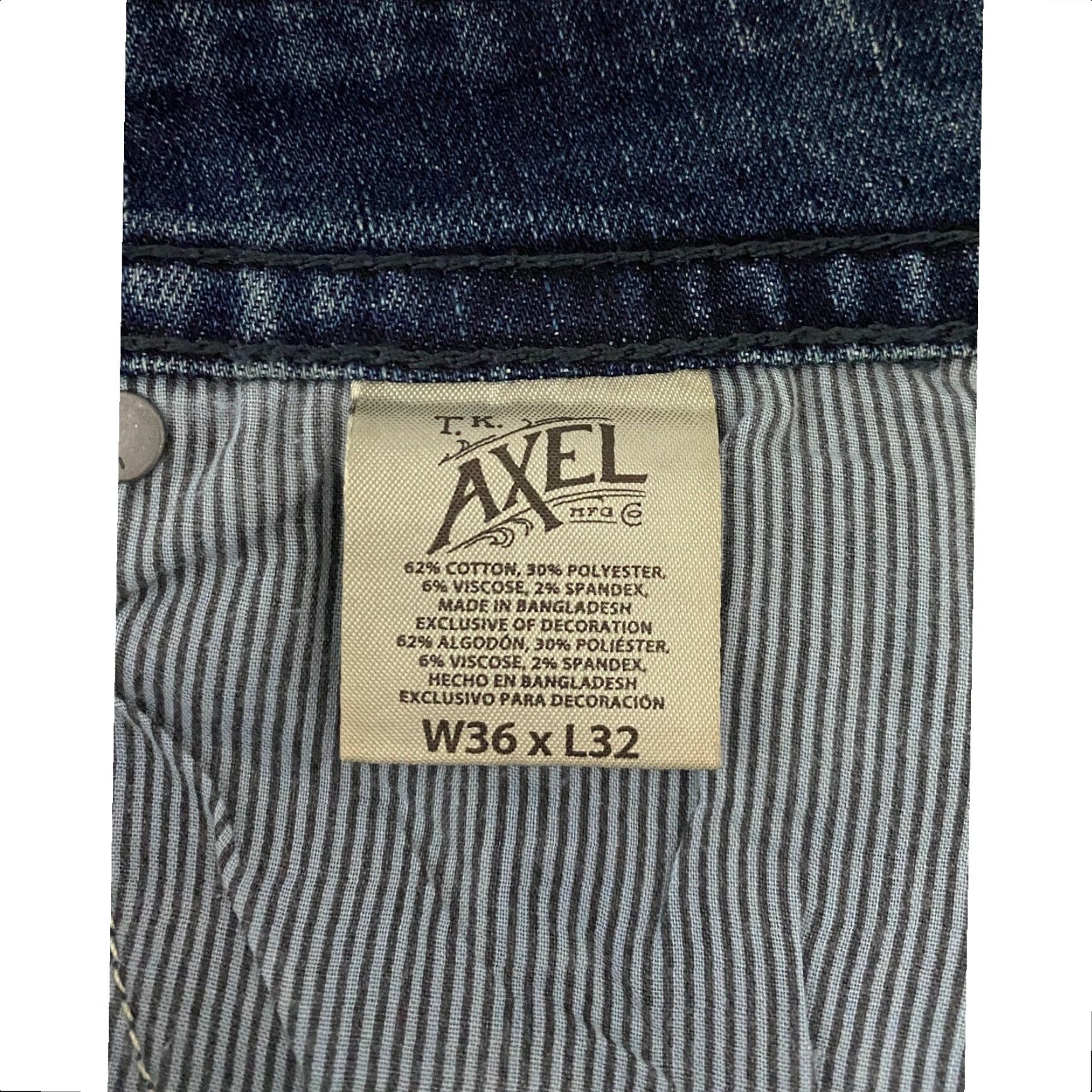 Vintage Axel Jeans Bootcut Slim Mens 36x32 Blue Stretch Denim Regular 5-Pocket Button Zip Slim Fit Men’s Jeans Size US 36 / EU 52 - 5 Thumbnail