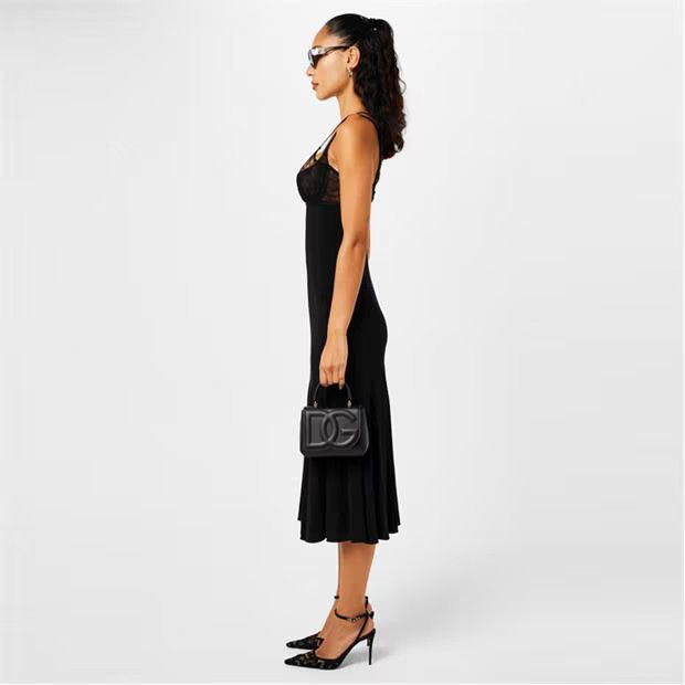 Dolce & Gabbana o1g2r1mq1024 Lace Midi Dress in Nero Size S / US 4 / IT 40 - 4 Thumbnail