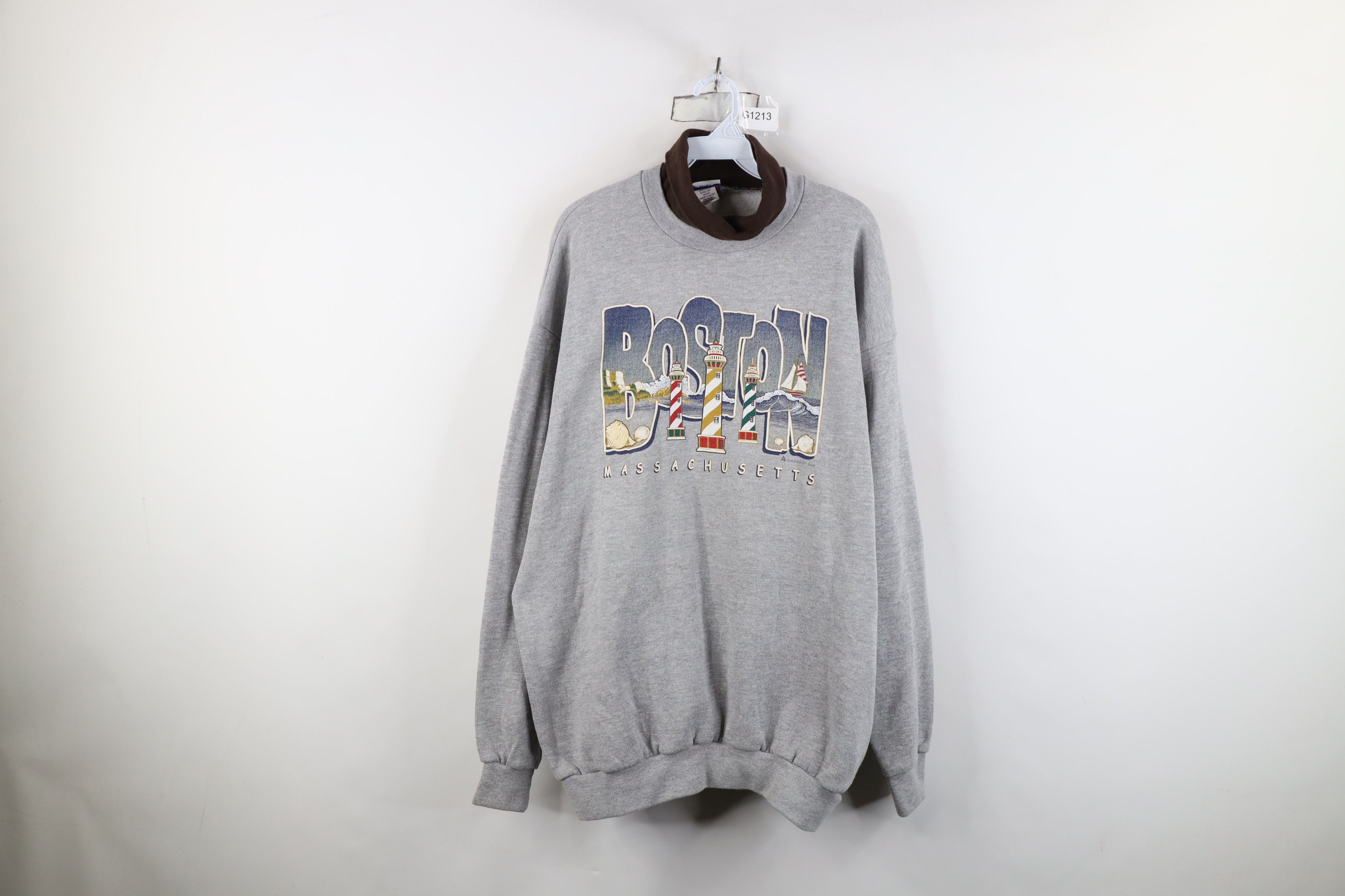 Vintage Vintage 90s Lighthouse Turtleneck Sweatshirt USA Size XL / US 12-14 / IT 48-50 - 1 Thumbnail