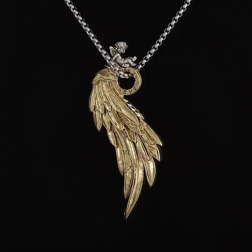 Jewelry × Vintage Golden Angel Wings Necklace Size ONE SIZE - 1 Thumbnail