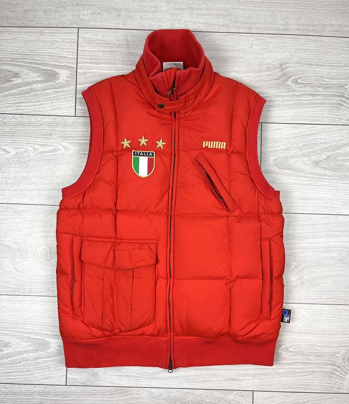 Puma Puma Italia 2002 Red Soccer Team Puffer Vest Jacket Size US M / EU 48-50 / 2 - 1 Thumbnail