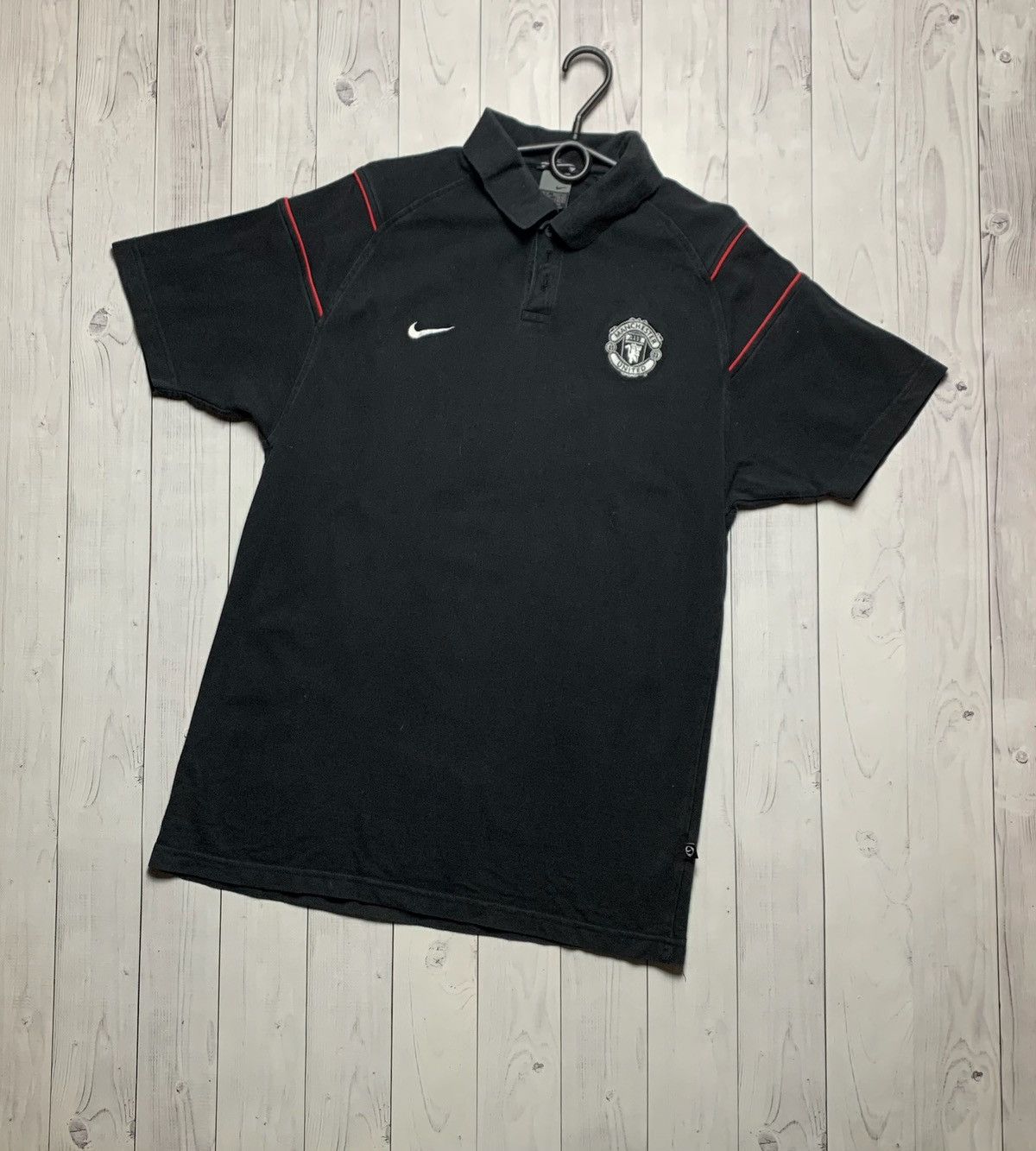 Nike × Vintage Vintage Nike Manchester United polo black logo Size US M / EU 48-50 / 2 - 1 Thumbnail