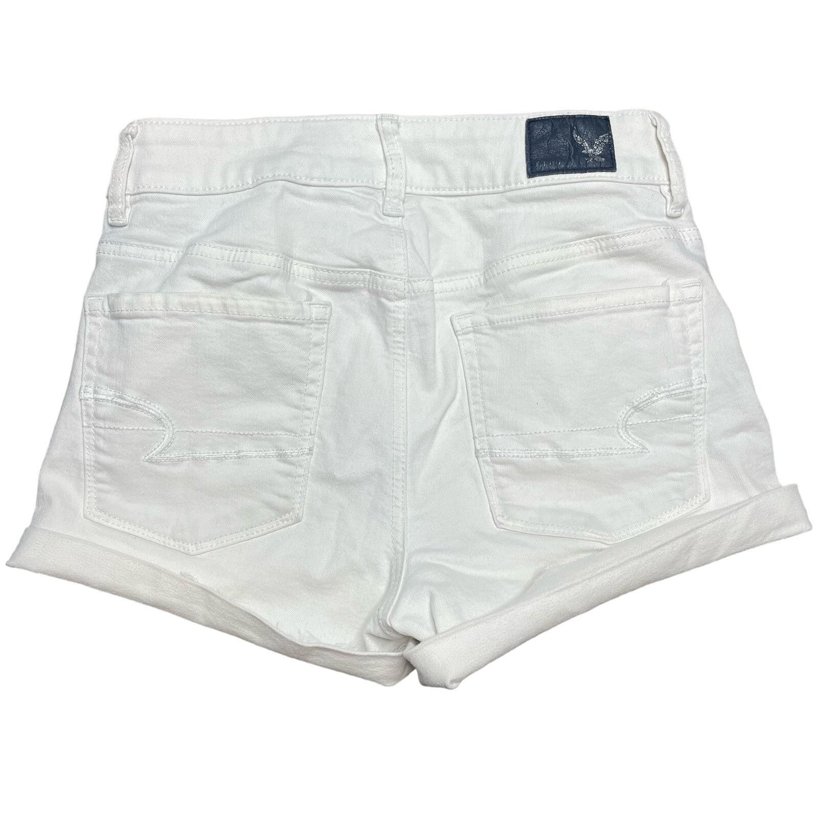 American Eagle Outfitters American Eagle White Denim Shorts Size 27" / US 4 / IT 40 - 2 Thumbnail
