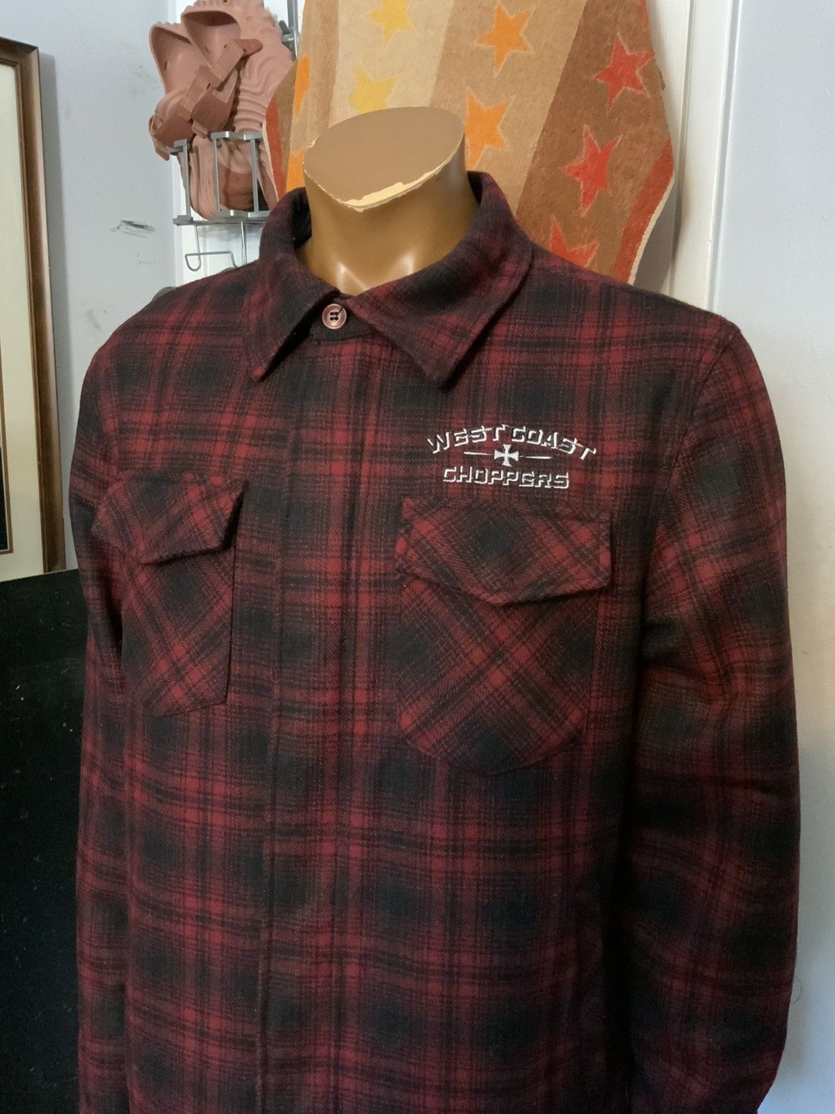 West Coast Choppers Jesse James West Coast Choppers Buffalo Plaid Wool Jacket Size US XXL / EU 58 / 5 - 10 Thumbnail