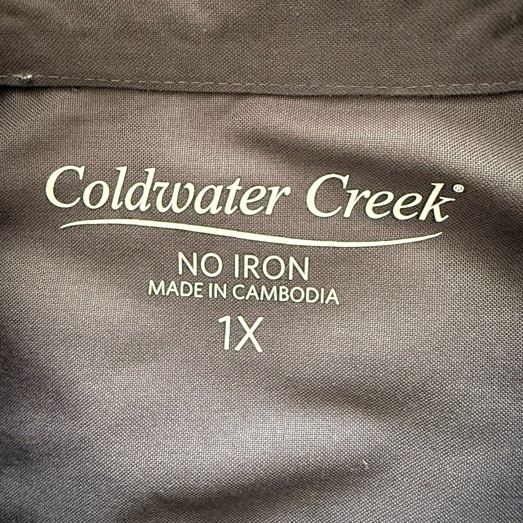Coldwater Creek Coldwater Creek Top Womens Button-Up Shirt 1X Gray No Iron 3/4 Sleeve Classic Size XL / US 12-14 / IT 48-50 - 2 Thumbnail