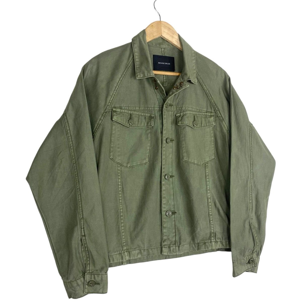 Japanese Brand 💥ROSE BUD CROP ARMY MILITARY STYLE BUTTON JACKET Size US M / EU 48-50 / 2 - 3 Thumbnail