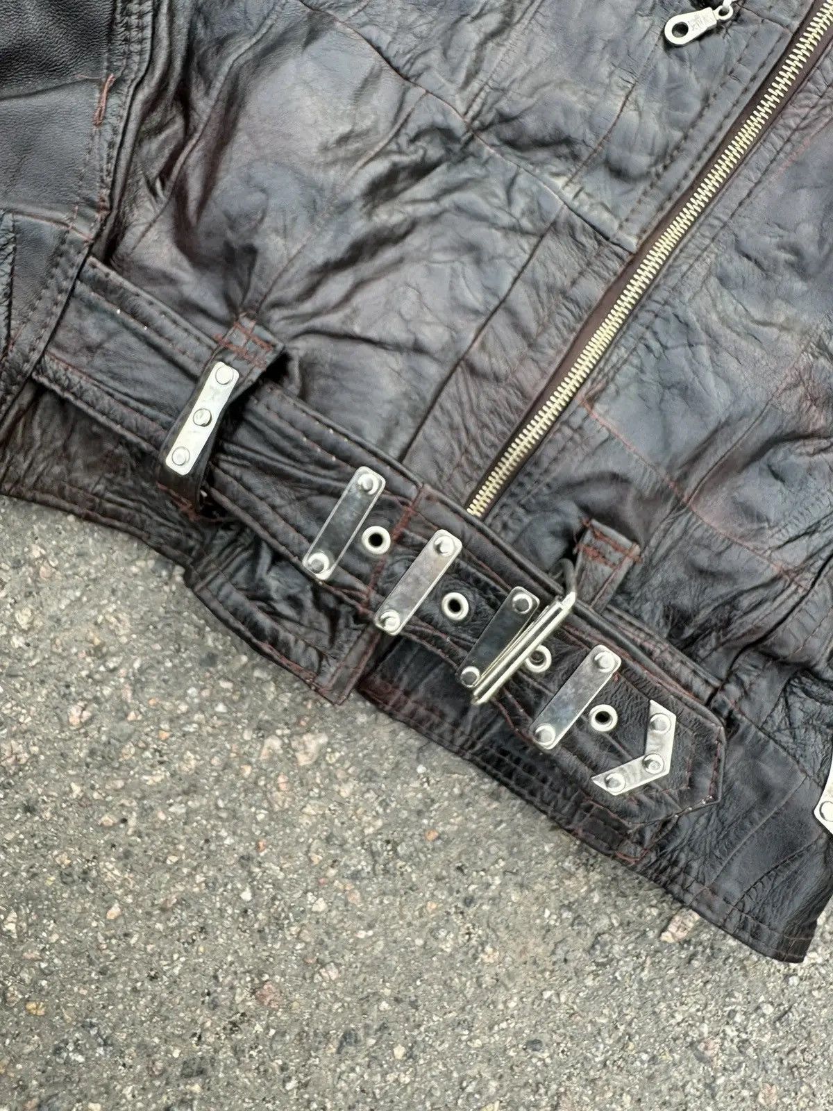 Vintage Vintage 80s Dr. Martens Style Leather Moto Bomber Opium Size US L / EU 52-54 / 3 - 3 Thumbnail