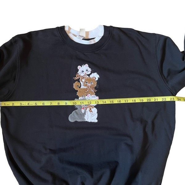 Vintage Vintage Morning Sun embroidered cat patch double collar swea Size L / US 10 / IT 46 - 5 Thumbnail