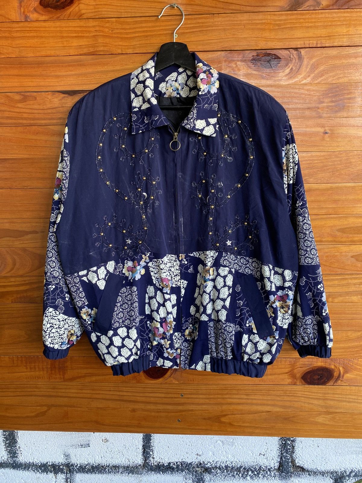 Vintage Vintage Japanese Patchwork Floral Print Windbreaker Jacket Size US L / EU 52-54 / 3 - 3 Thumbnail