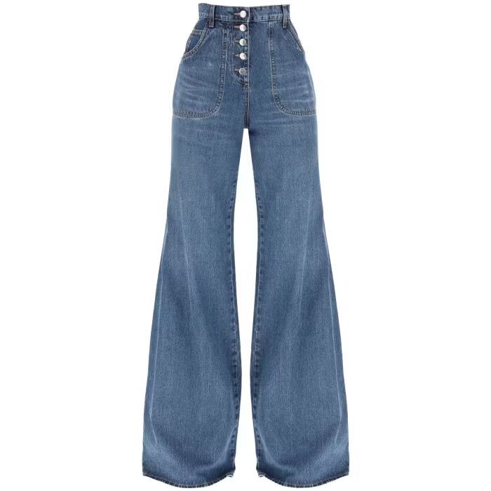 image of Etro O1S22I1N0524 Foliage Embroidery Jeans In Light Blue, Women's (Size 26)