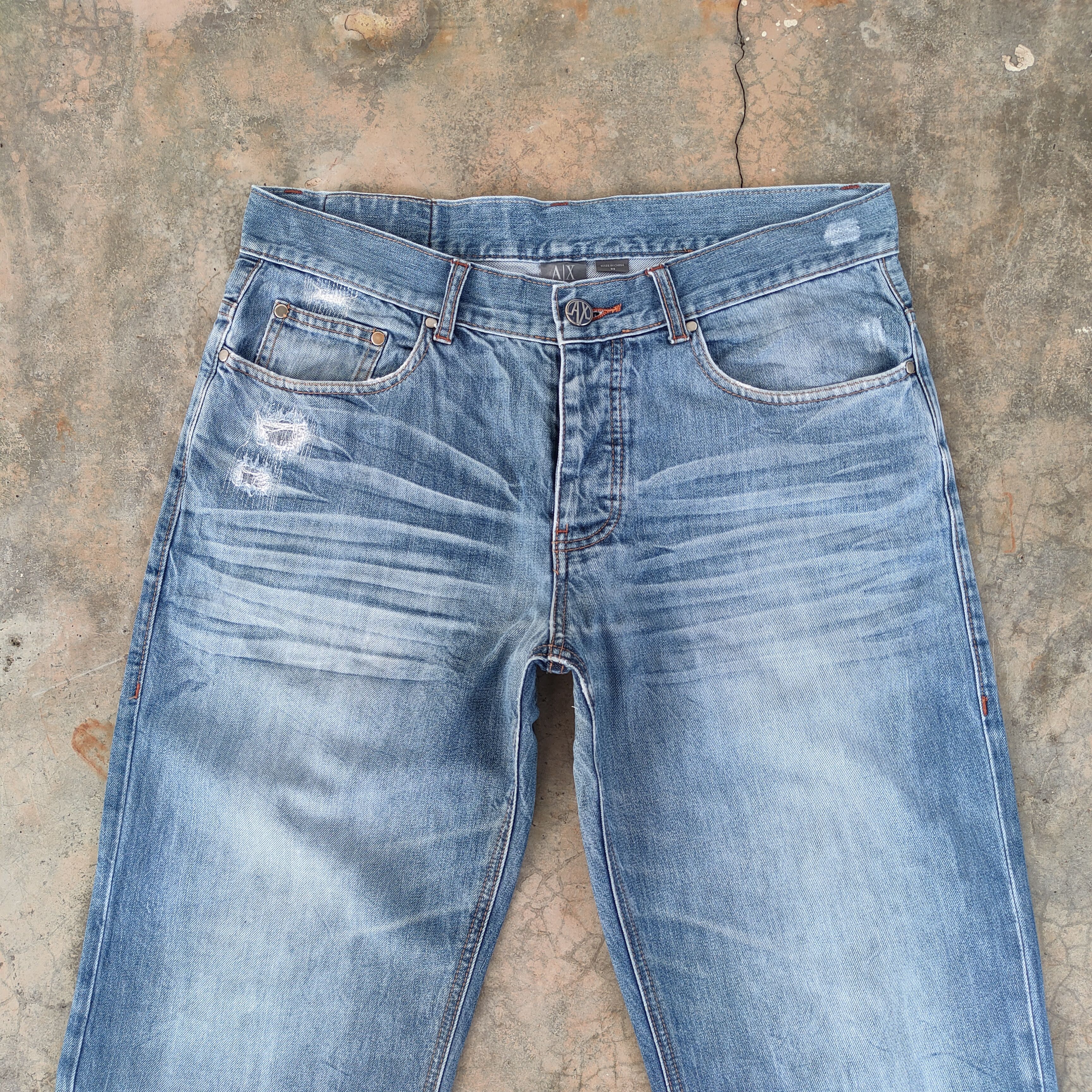 Armani Exchange # VINTAGE ARMANI EXCHANGE FADED JEANS PANTS Size US 35 - 3 Thumbnail
