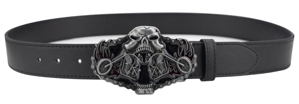 Designer Skull Crazy Vintage Belt Riveted Belts Menswear Accessories Size ONE SIZE - 3 Thumbnail