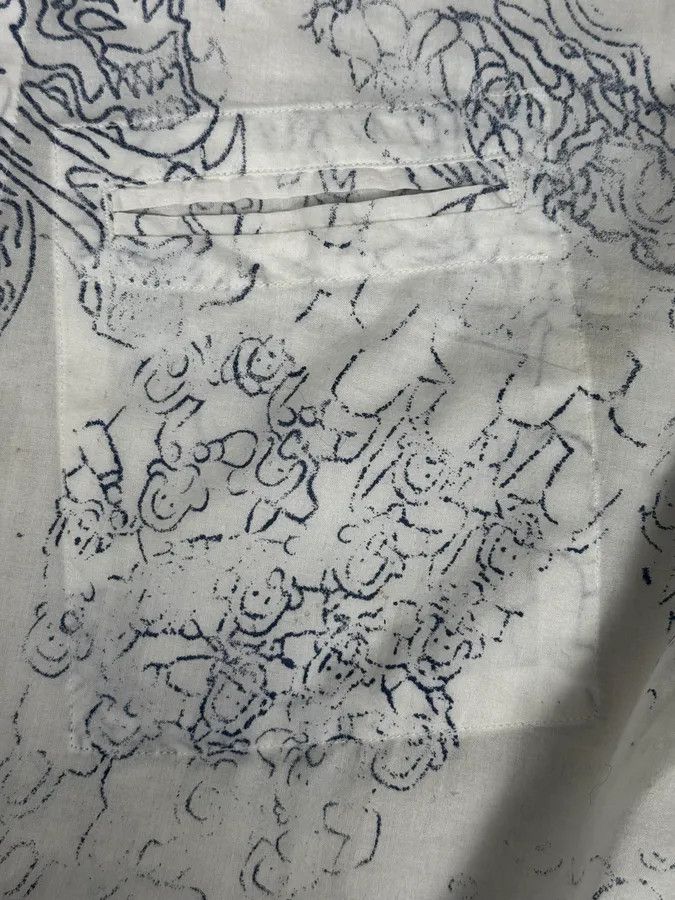 Marithe + Francois Girbaud 2000s Marithé + François Girbaud Aged Tattoo White Shirt Size US M / EU 48-50 / 2 - 10 Thumbnail