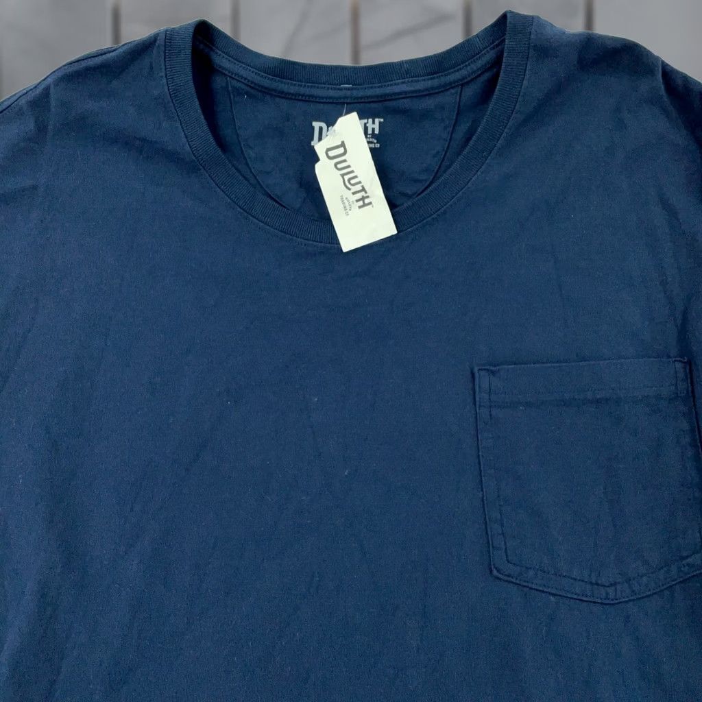 Vintage Duluth Trading L/S Longtail Tee Shirt Mens 3XL Navy Single Pocket Relaxed Fit Size US XXL / EU 58 / 5 - 1 Thumbnail