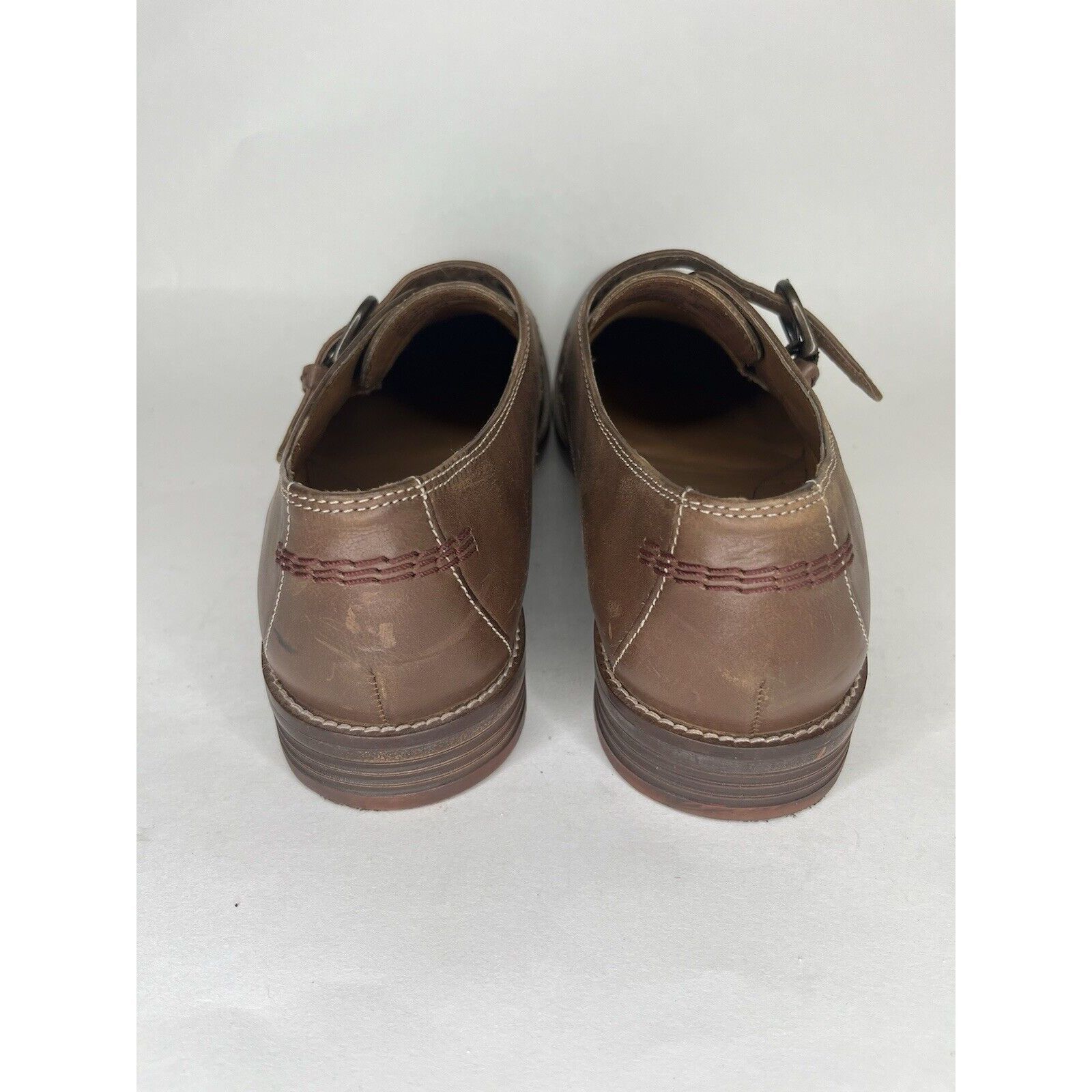 Hush Puppies Hush Puppies Brown Leather Monk Strap Loafers Dress Shoes Me Size US 10.5 / EU 43-44 - 4 Thumbnail