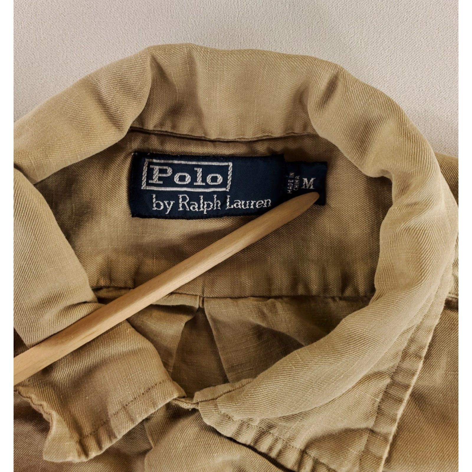 Polo Ralph Lauren Polo Ralph Lauren Shirt Mens M Linen Silk Blend Tan Brown Loop Collar Button Up Short Sleeve Size US M / EU 48-50 / 2 - 2 Thumbnail