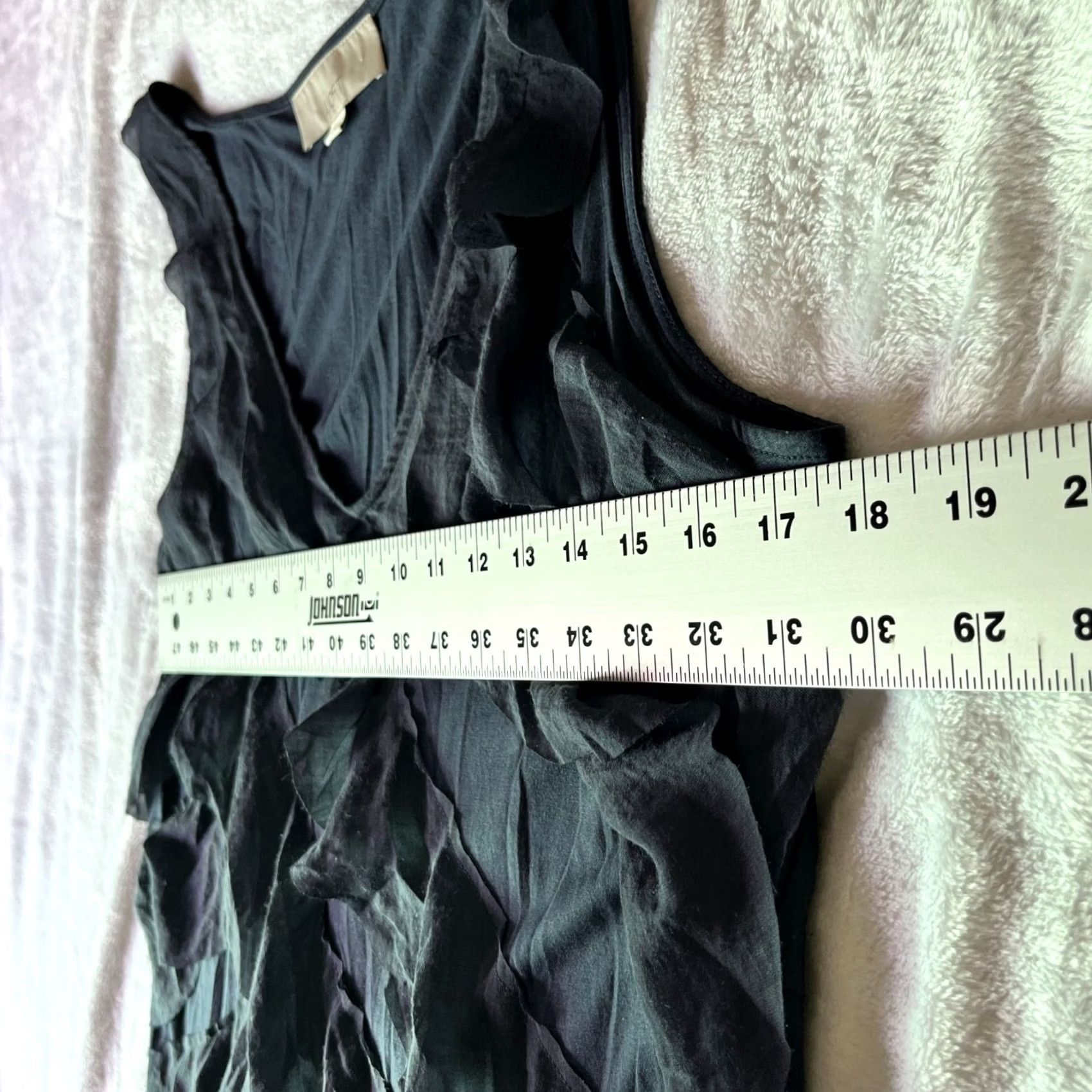 Ann Taylor Ann Taylor Loft Navy Blue Tiered Ruffled Sleeveless V-Neck Dress Size 10 Women A-Line Dress Womens Navy Blue Tiered Ruffle Sleeveless V-Neck Size L / US 10 / IT 46 - 7 Thumbnail