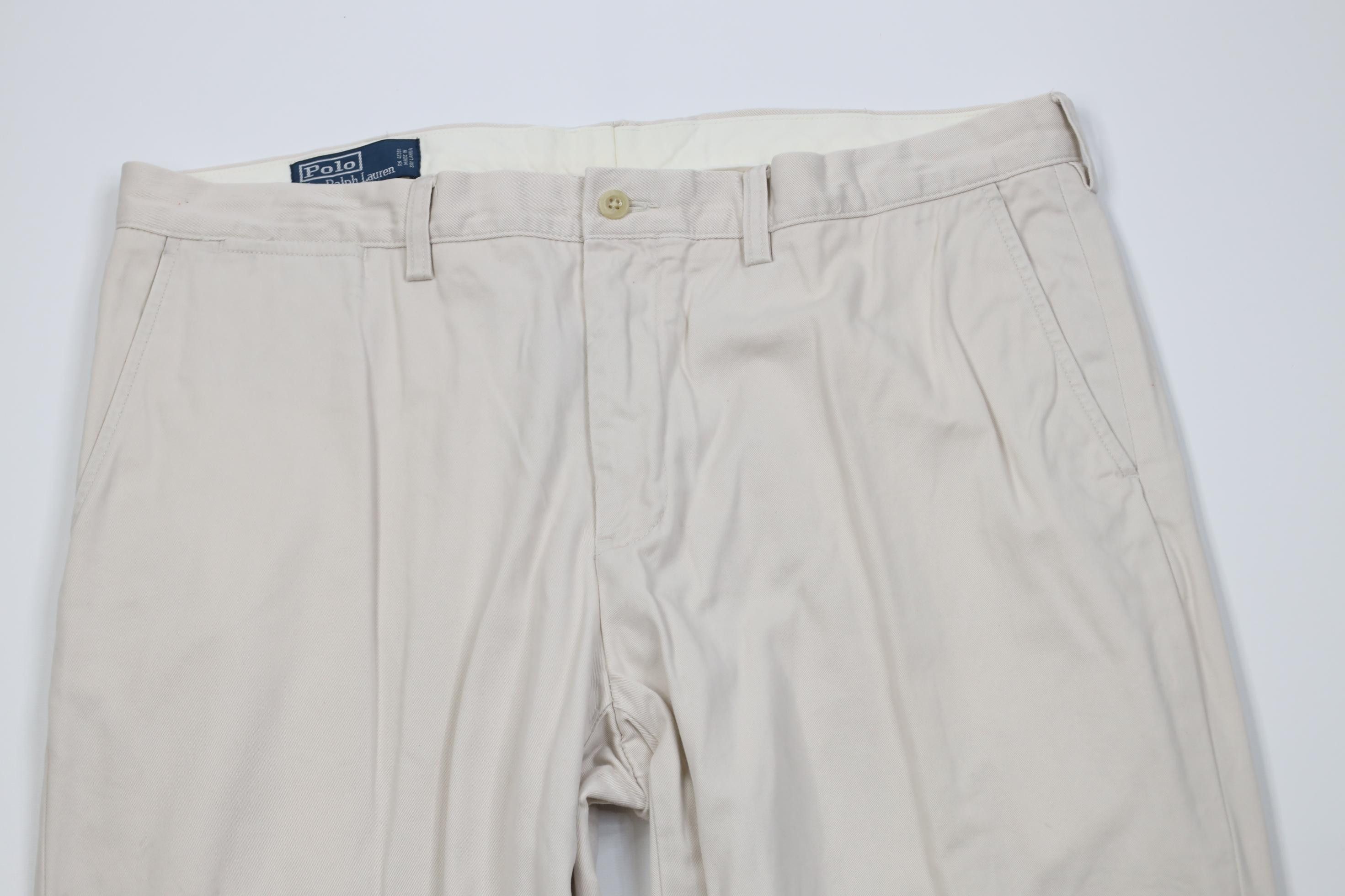 Polo Ralph Lauren Vintage 90s Ralph Lauren Wide Leg Chino Pants Stone Cotton Size US 38 / EU 54 - 2 Thumbnail