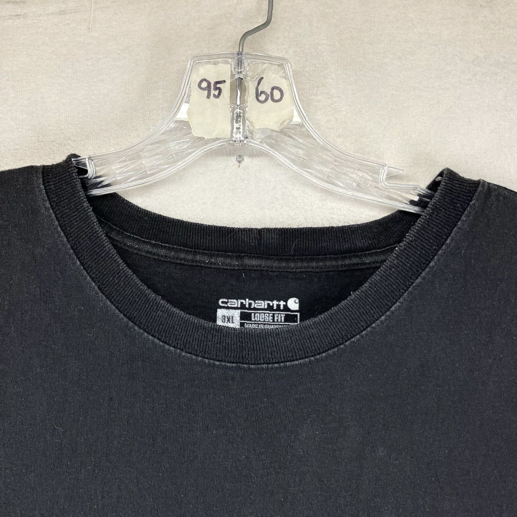 Carhartt Carhartt Mens T-Shirt 3XL Short Sleeve All Cotton Faded Black Crew Neck Logo Relaxed Fit 2010s Black Shirt Mens Size US XXL / EU 58 / 5 - 5 Thumbnail