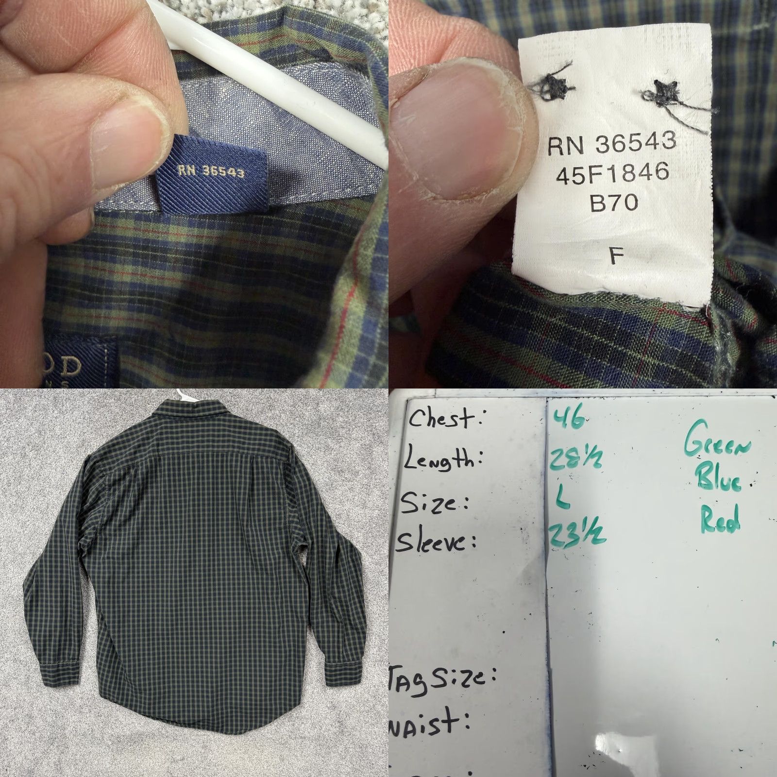 Izod VINTAGE Izod Shirt Mens L Green Plaid 90s Button-Down Casual Long Sleeve Shirts Size US L / EU 52-54 / 3 - 8 Thumbnail