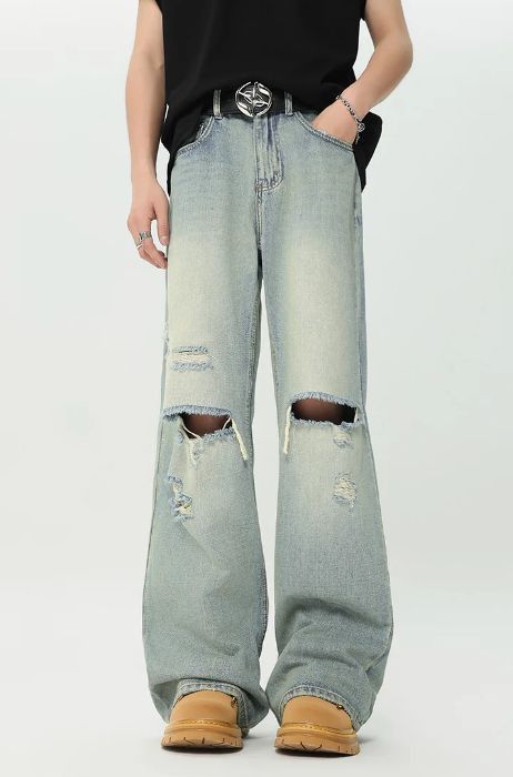 Japanese Brand × Jean High Street Men's Jeans Straight Loose Size US 29 - 2 Thumbnail