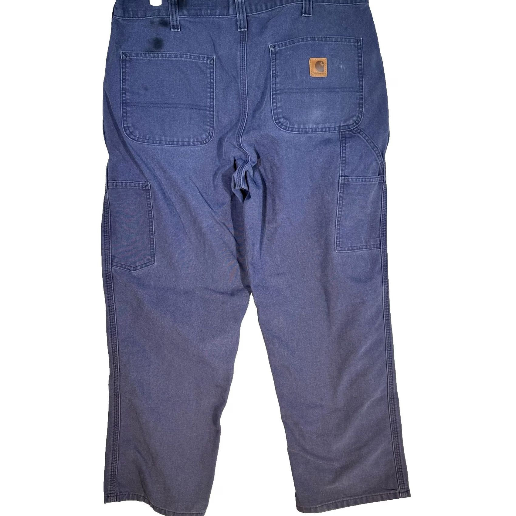 Carhartt VINTAGE Carhartt Work Pants Mens 36x30 Blue Dungaree Fit Carpenter Utility 383-20 Zipper Size US 36 / EU 52 - 2 Thumbnail
