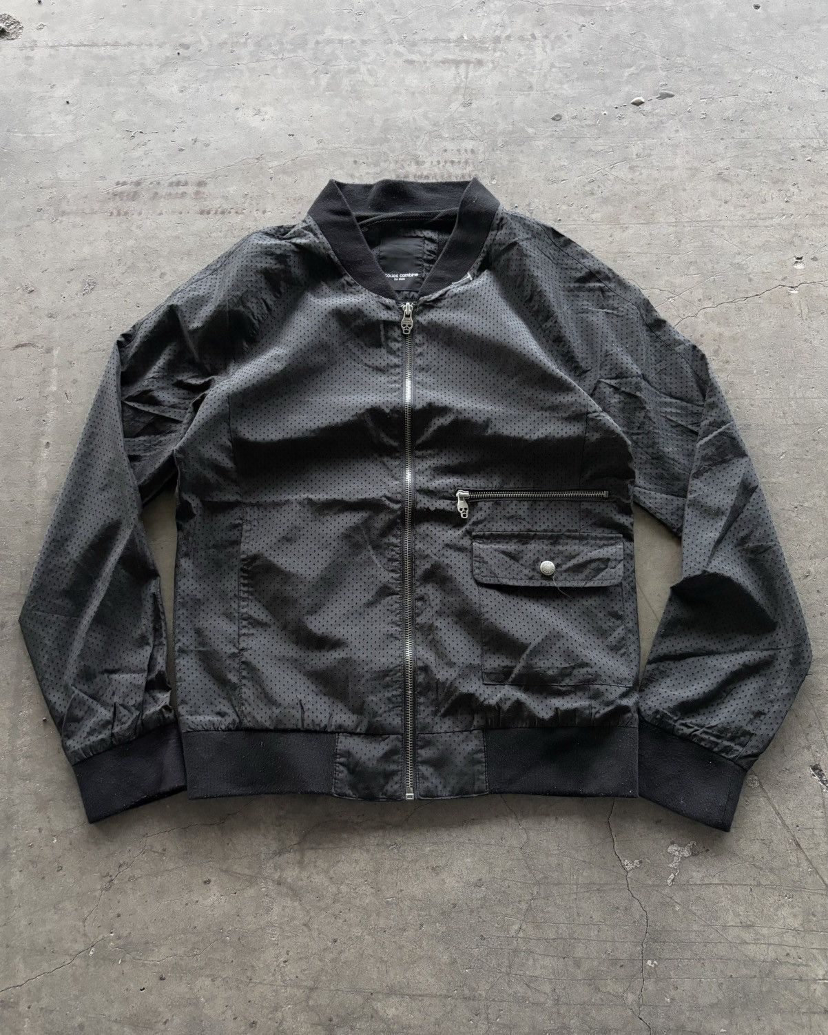 If Six Was Nine × Japanese Brand × Le Grande Bleu (L.G.B.) Codes Combine For Men Holes Design Black Bomber Jacket Size US L / EU 52-54 / 3 - 1 Thumbnail