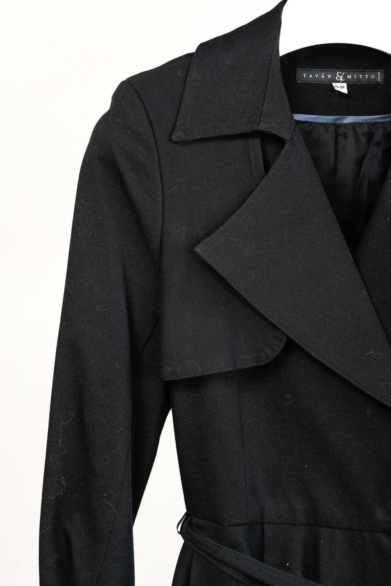 Other Tavan & Mitto Black Full Skirt Trench Coat Size S / US 4 / IT 40 - 10 Thumbnail