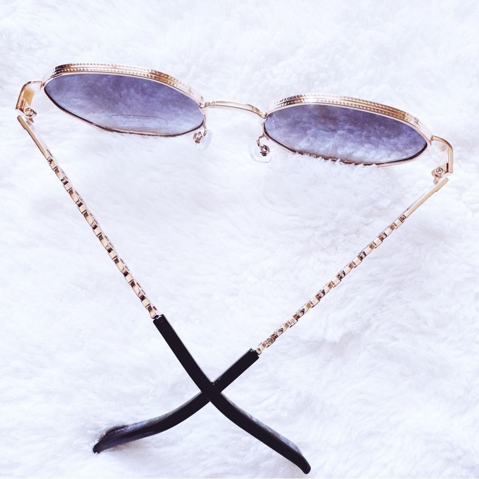 Other Phoebe Blue & Clear Geometric Sunglasses Size ONE SIZE - 11 Thumbnail