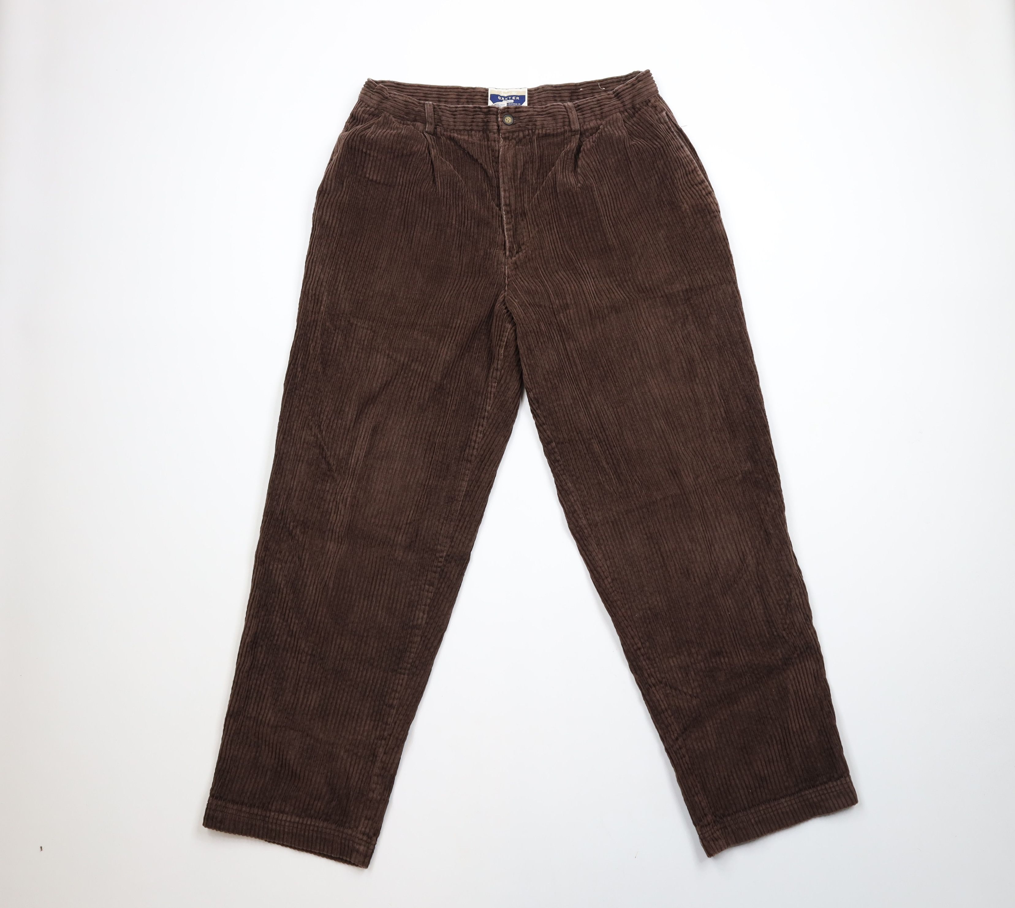Vintage Vintage 90s Streetwear Wide Leg Corduroy Chino Pants Brown Size US 34 / EU 50 - 1 Thumbnail