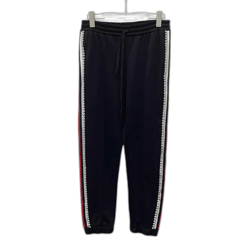 Gucci Gucci Black Striped Rhinestone Joggers Size S Size 36" / US 14 / IT 50 - 1 Thumbnail